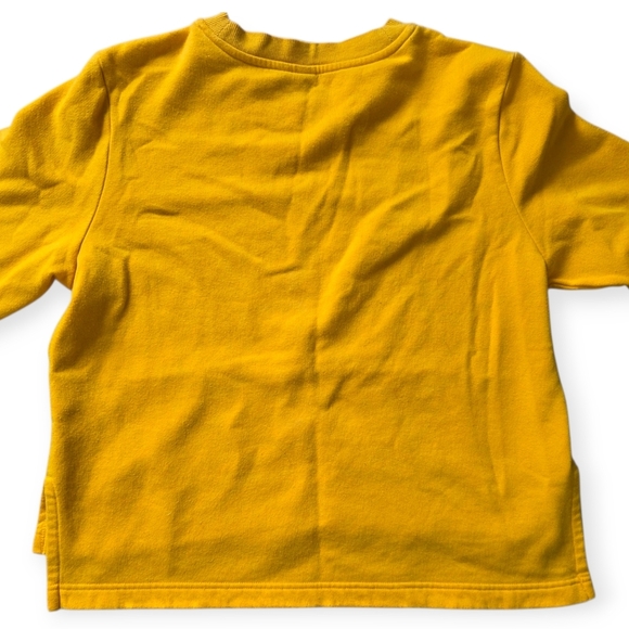 Adidas Cropped Sweater, Color Block Yellow And White, Size M - Picture 9 of 9